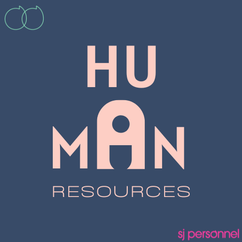 Beige And Blue Human Resources Hr Typography Logo